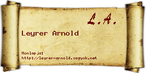 Leyrer Arnold névjegykártya